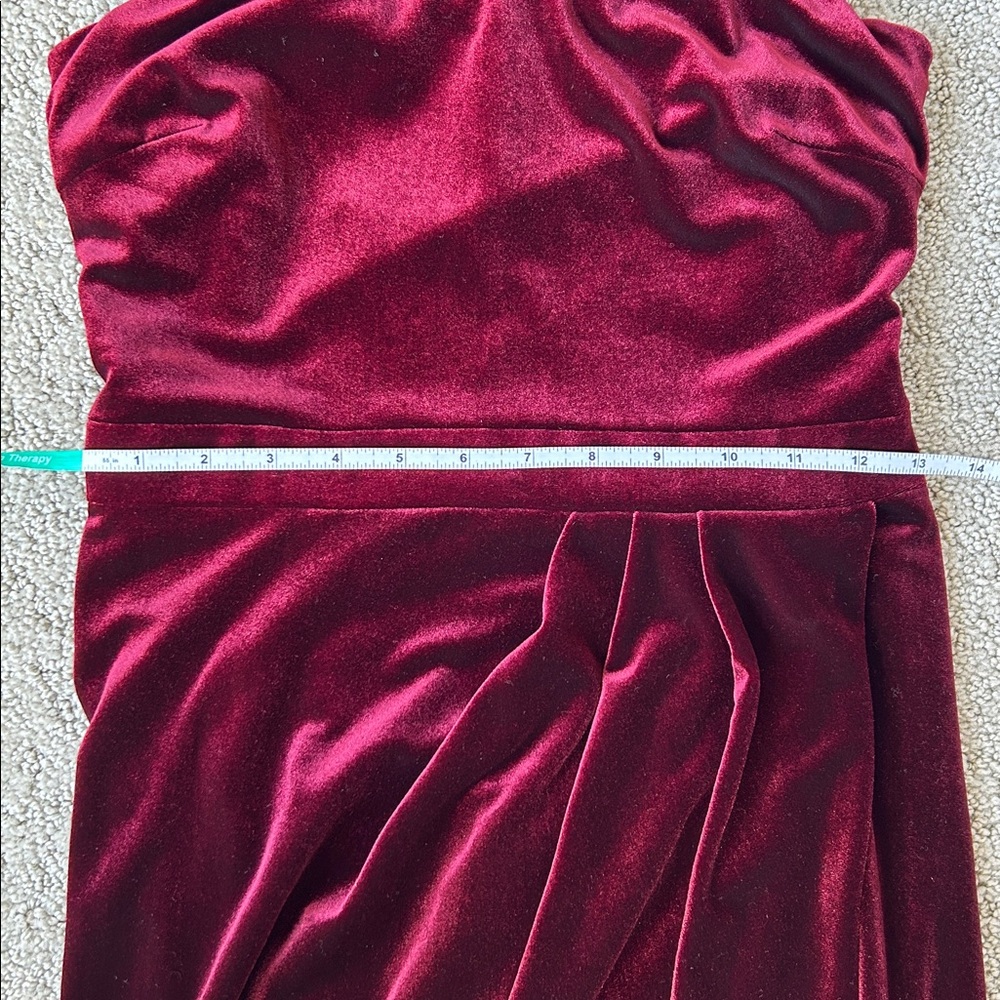 BHLDN Edison Burgundy Velvet Dress Off Shoulder Luxe Evening Formal SZ US 4 NWOT - Picture 11 of 16